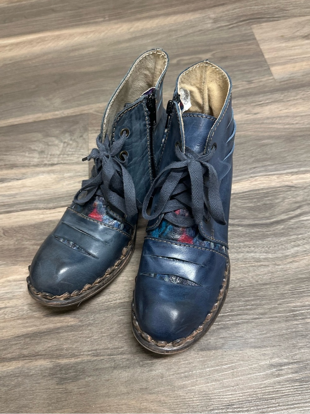 Rovers Blue Leather Steampunk Style Boots